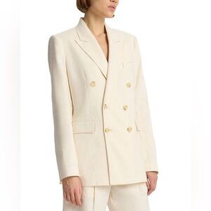 ALC Declan Double-Breasted Linen-Blend Twill Blazer